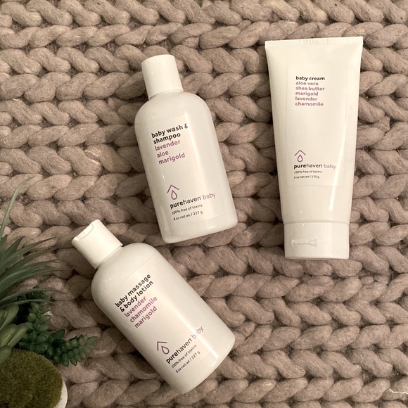 ✨Host Pick✨ NATURAL Pure Haven Baby shampoo/wash, massage/body lotion, cream NWT - Picture 2 of 10